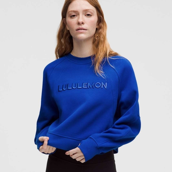 lululemon athletica Tops - Scuba Oversized Pullover Wordmark Galactic Cobalt